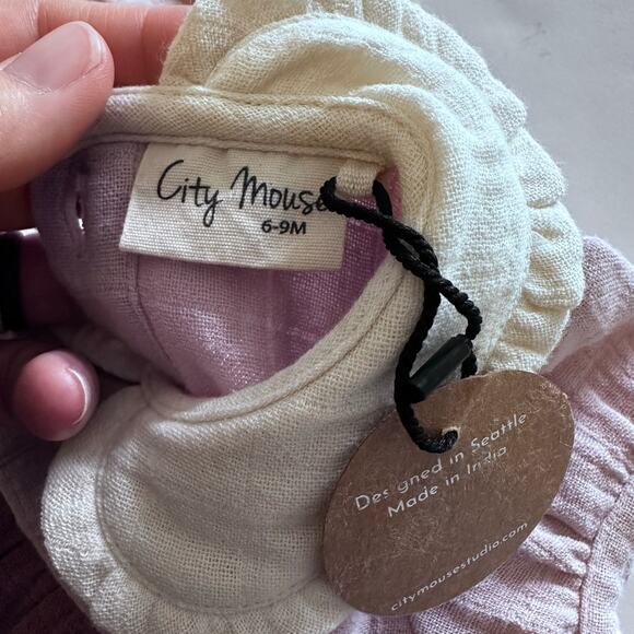 City Mouse Colorblock Romper - Soft Rose, 6-9 Months - NWT - Picture 5 of 6